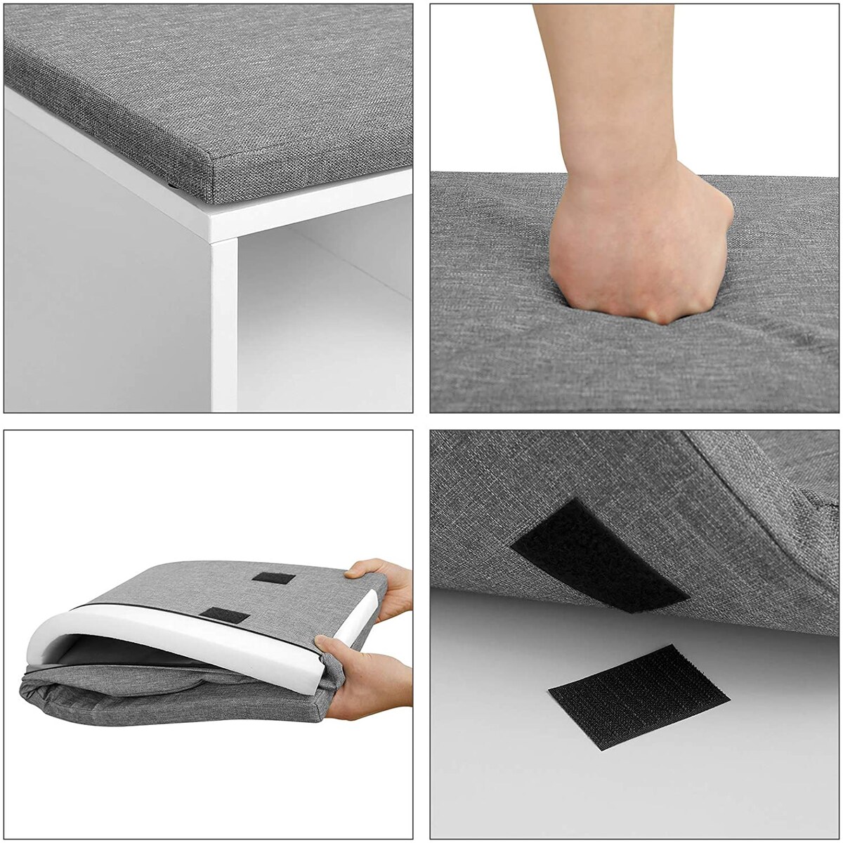 Szafka Na Buty Z Siedziskiem 104X30X48 Cm Biały, Szary