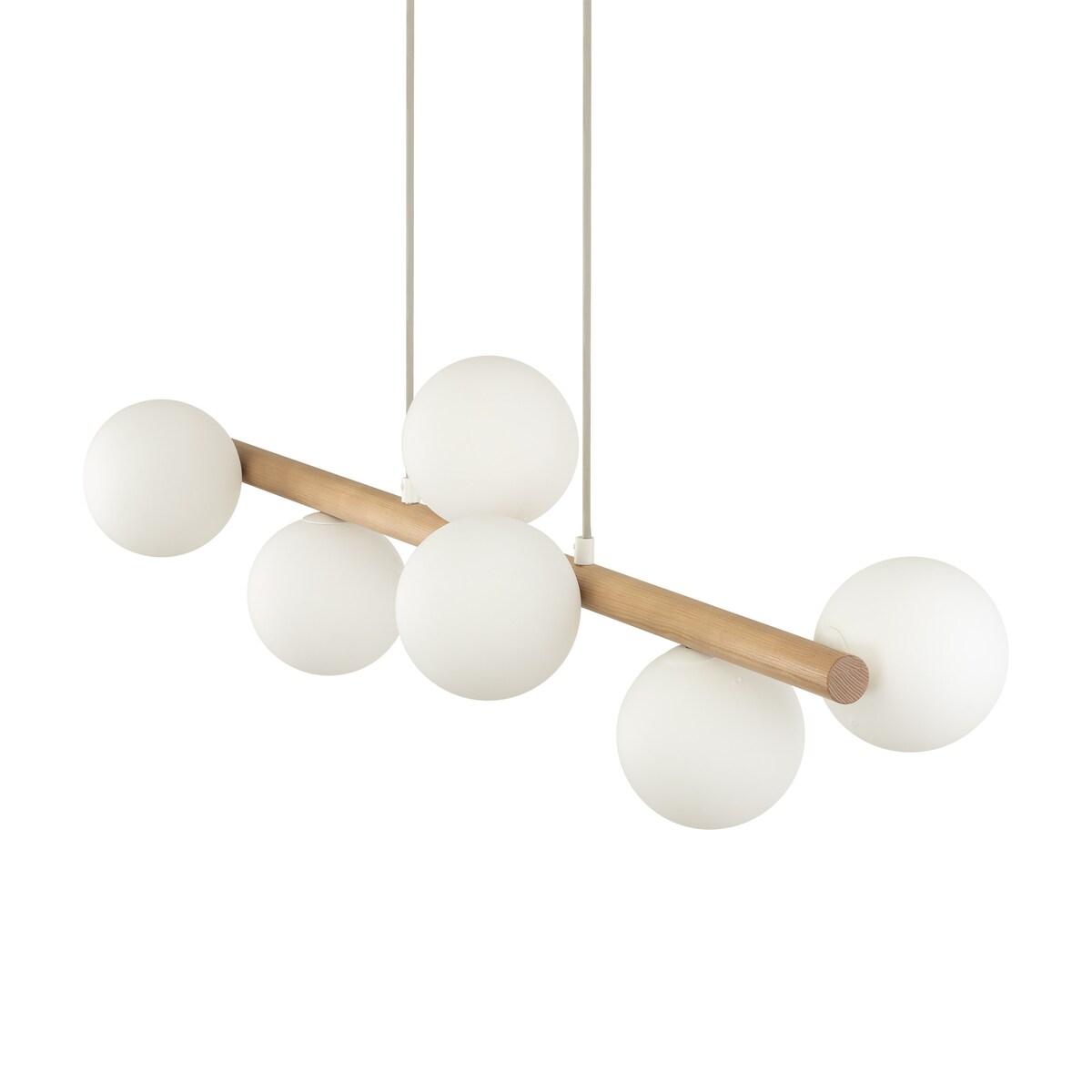 Lampa wisząca TK Lighting ESTERA WOOD 5905 7xG9 biała drewno regulowana 90 cm