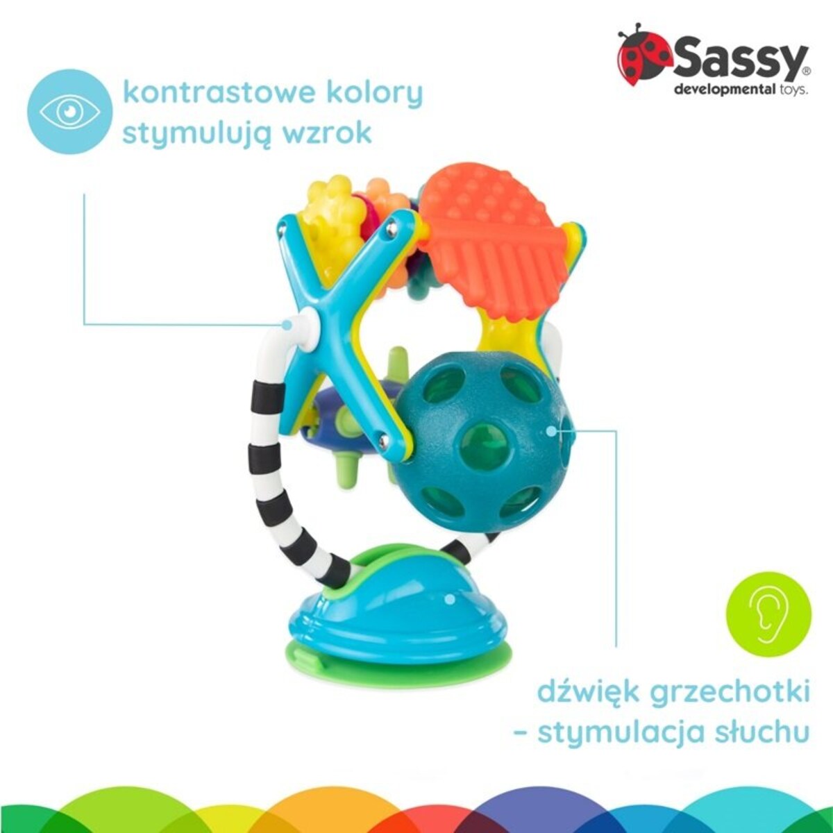 Diabelski młyn, zabawka sensoryczna, 6 m+, Sassy