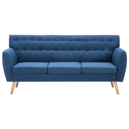 vidaXL 3-osobowa sofa tapicerowana tkaniną, 172x70x82 cm, niebieska