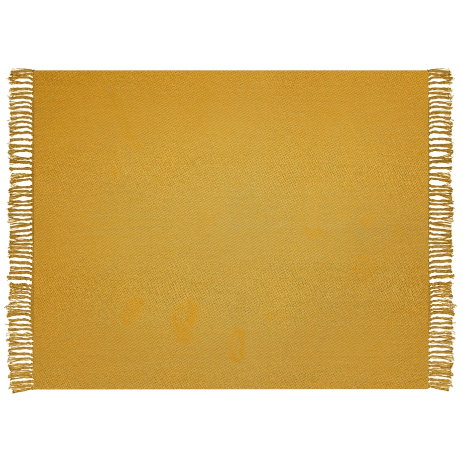 Koc bawełniany 125 x 150 cm musztardowy YARSA