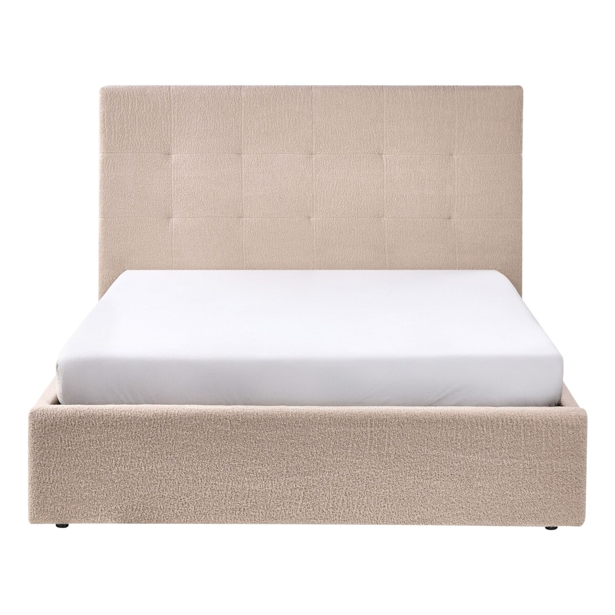 Łóżko z pojemnikiem Boucle LORIENT 140 x 200 cm Beżowy