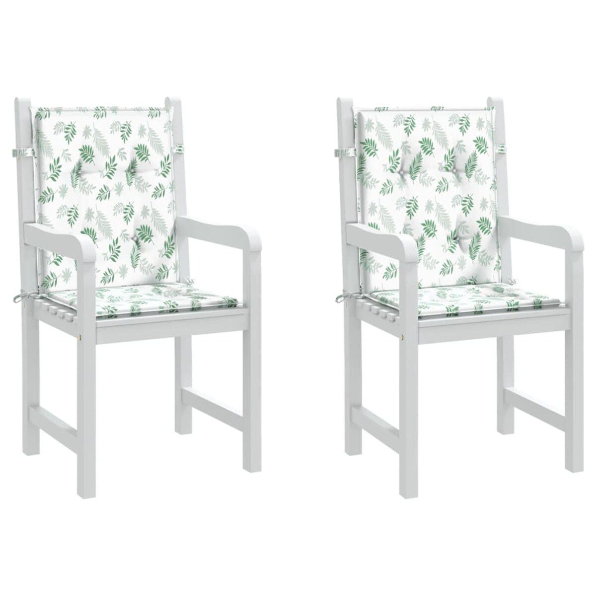 vidaXL Poduszki na krzesła z niskim oparciem, 2 szt., wzór w liście