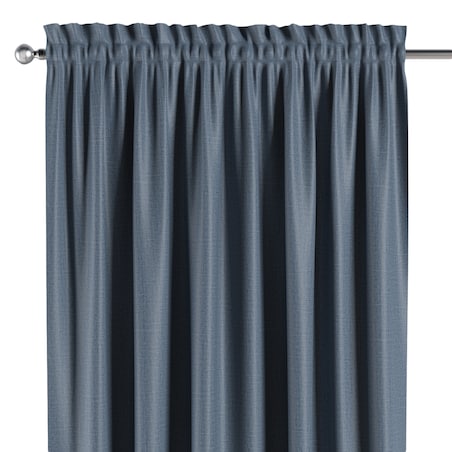 Zasłona na kanale z grzywką 1 szt. 130x245 ciemny niebieski o wyraźnej strukturze