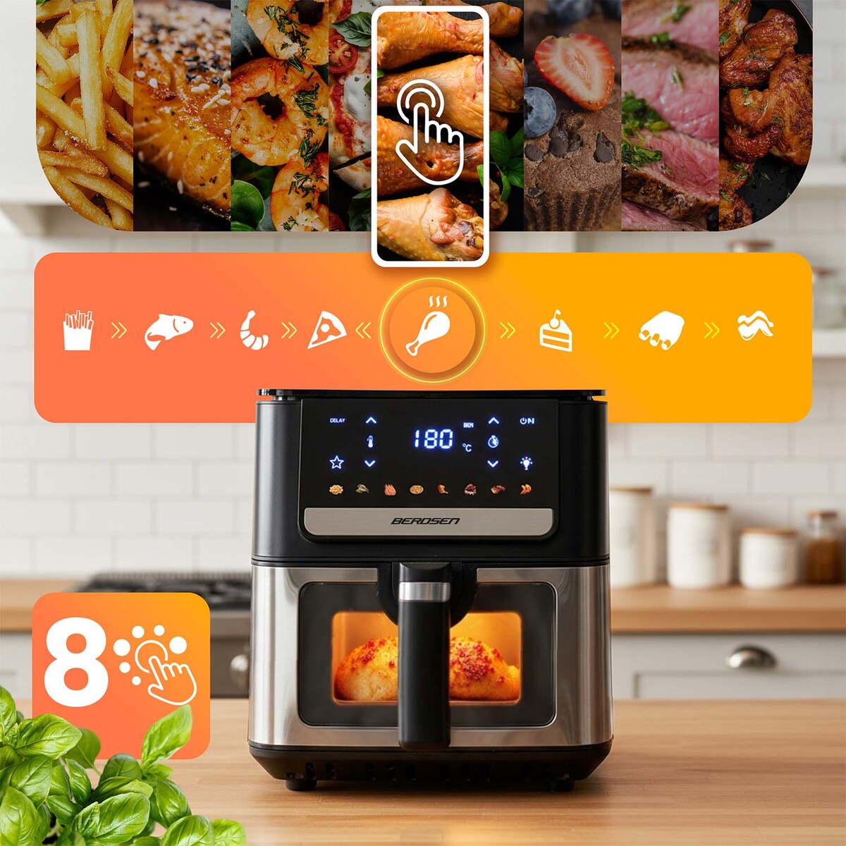 Frytkownica beztłuszczowa Berdsen Air Fryer 6,5l 1700W frytownica