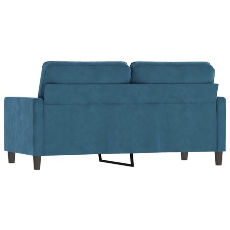 vidaXL Sofa 2-osobowa, niebieski, 140 cm, tapicerowana aksamitem