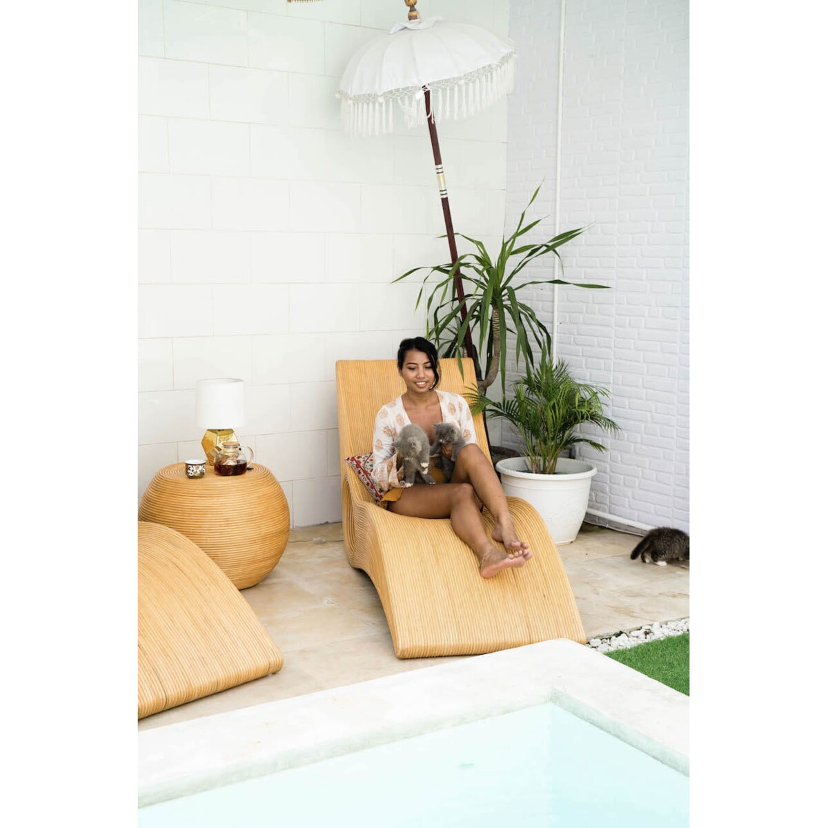 LEŻAK RATTANOWY TEGAL JASNY