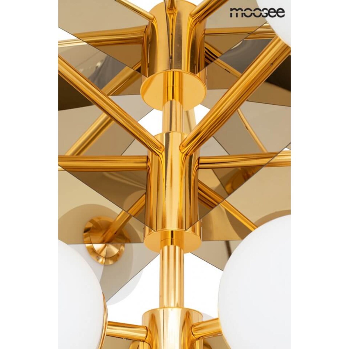 Lampa wisząca kulista Solei MSE010100141 Moosee wielopunktowa biały złota