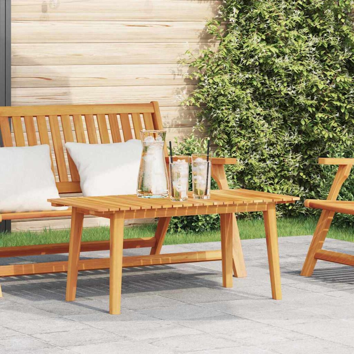 vidaXL Zestaw do jedzenia na zewnątrz Brązowy Lite Drewno Akacji