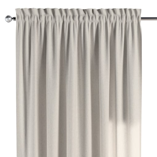 Zasłona na kanale z grzywką 1 szt. 130x245 melanż szaro-beżowy