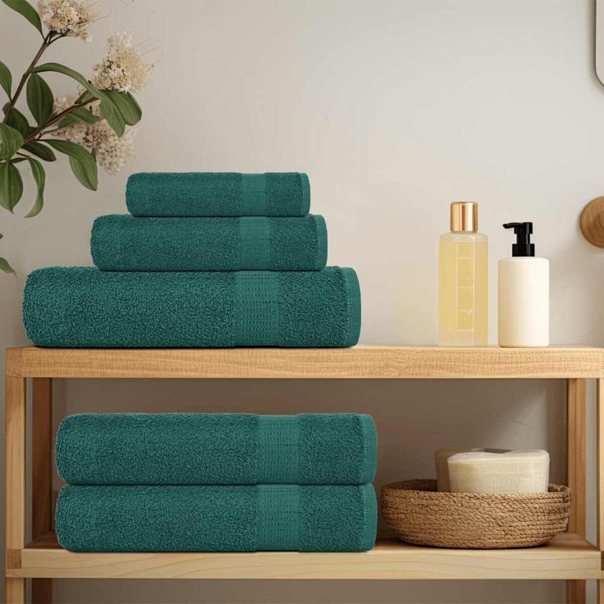 vidaXL Ręczniki kąpielowe 2 szt. Zielony 360 gsm 100% bawełna