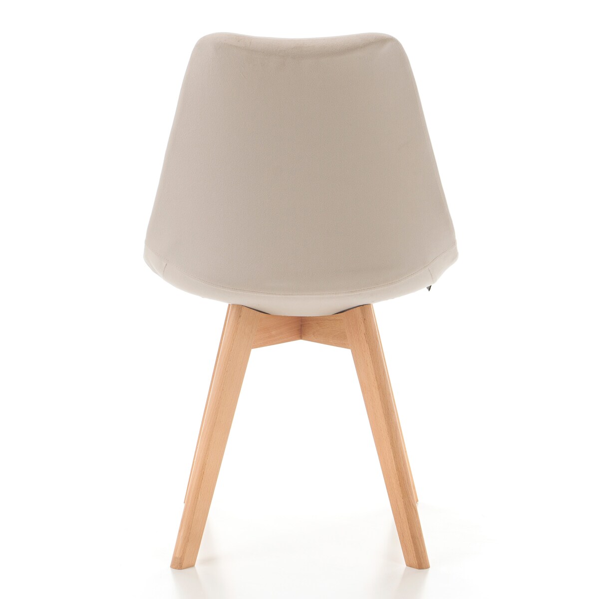 Krzesło skandynawskie z poduszką welurowe DUBLIN beżowe