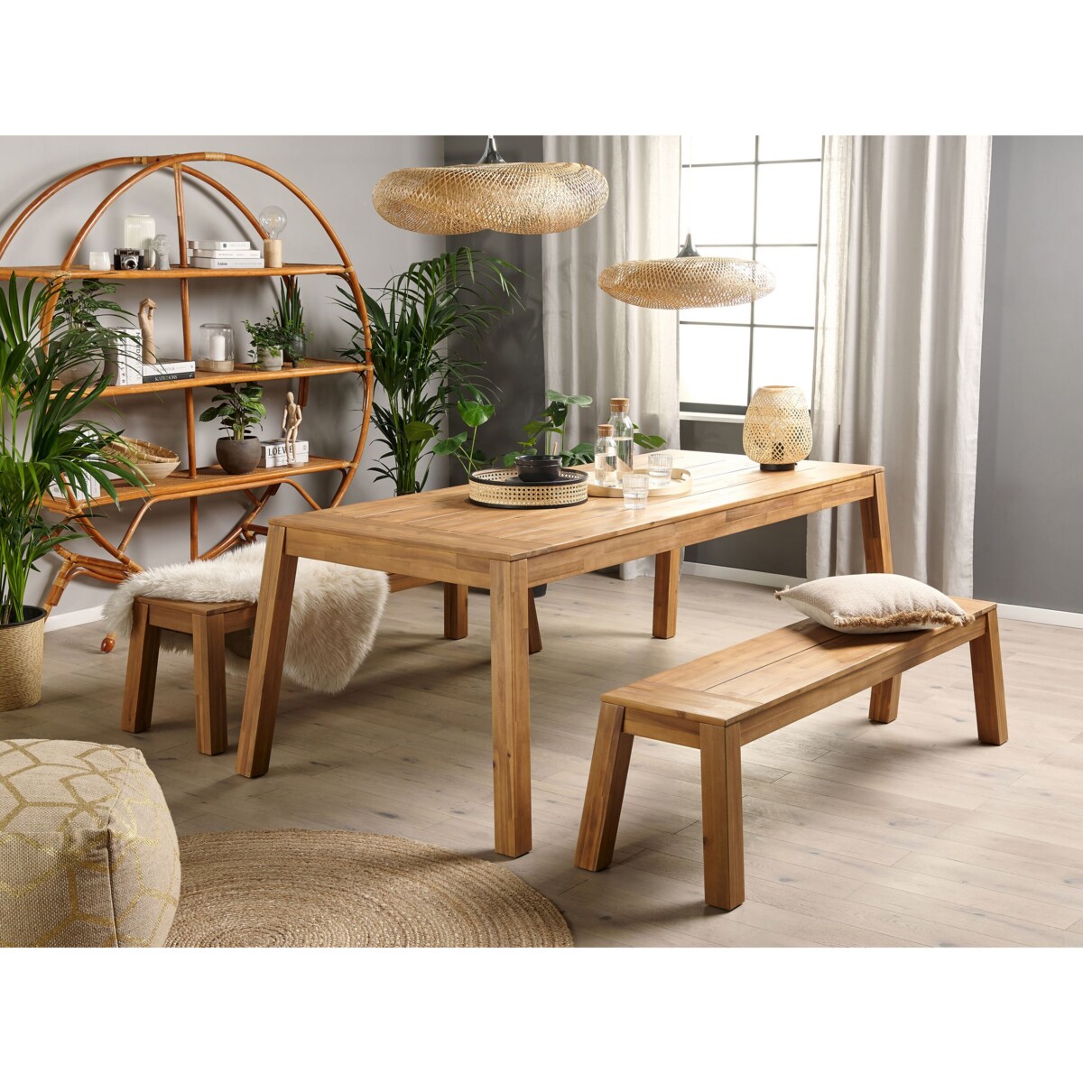 Stół ogrodowy akacjowy 210 x 90 cm jasne drewno LIVORNO