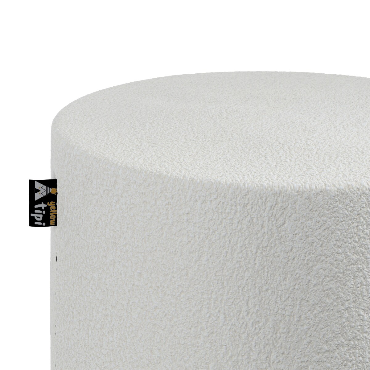 Puf Bobby, biały, ø40, wys. 40 cm, Boucle