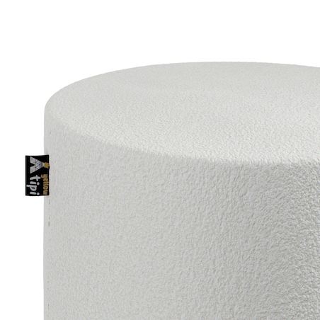 Puf Bobby, biały, ø40, wys. 40 cm, Boucle