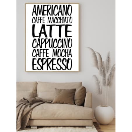 Poster Story, Plakat, Obraz - Popularne Kawy na Białym Tle, wymiary 30 x 42 cm