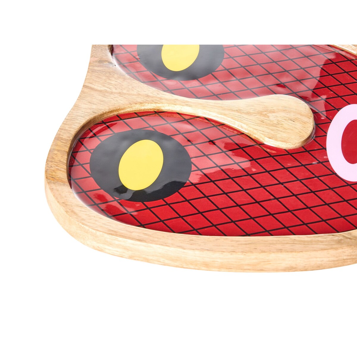 Dekoracja ścienna Twarz KATSINA Drewno mango 22 cm Czerwony