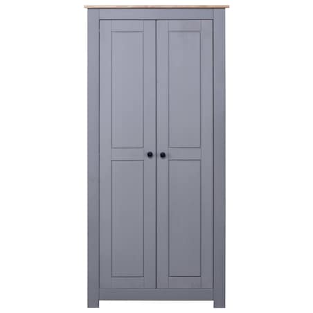 vidaXL Szafa, szara, 80 x 50 x 171,5 cm, lita sosna, seria Panama