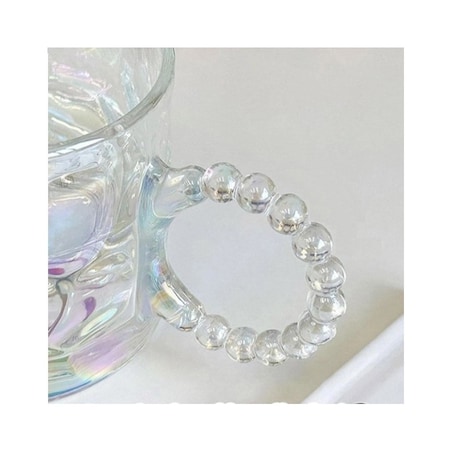 Szklanka opalizująca kokardka z uchem do kawy, drinków 1szt 260ml SZK80