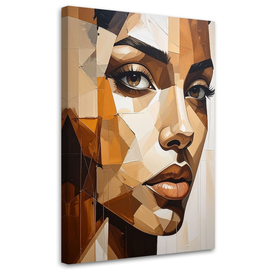 Obraz do salonu sypialni biura, Kobieta Portret Beżowy