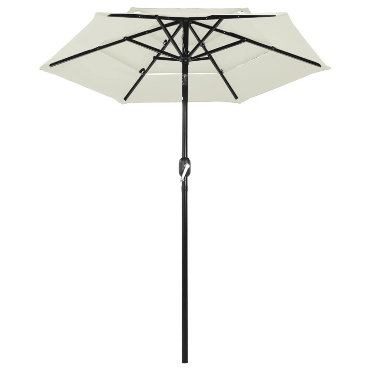 vidaXL 3-poziomowy parasol na aluminiowym słupku, piaskowy, 2 m