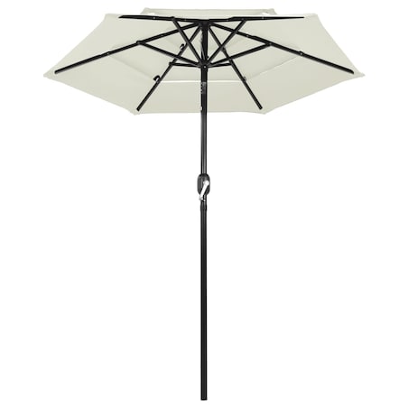 vidaXL 3-poziomowy parasol na aluminiowym słupku, piaskowy, 2 m