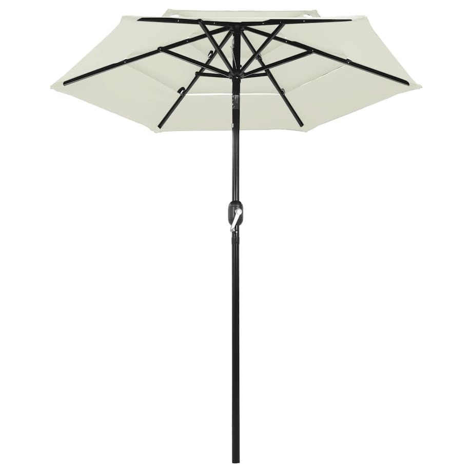 vidaXL 3-poziomowy parasol na aluminiowym słupku, piaskowy, 2 m