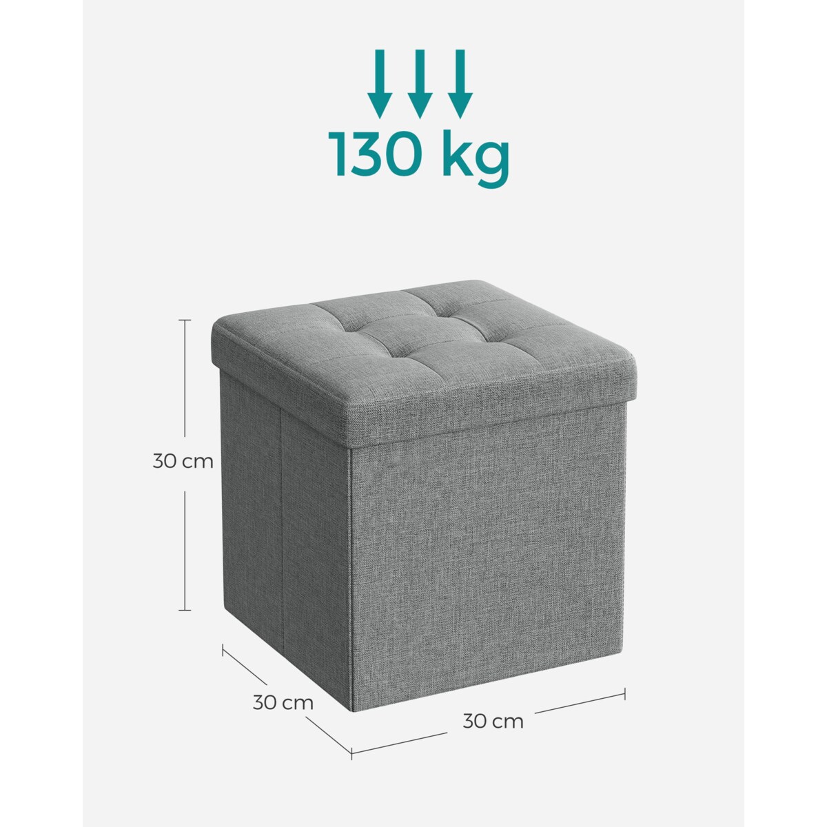 Pufa 30X30X30 Cm Jasnoszary