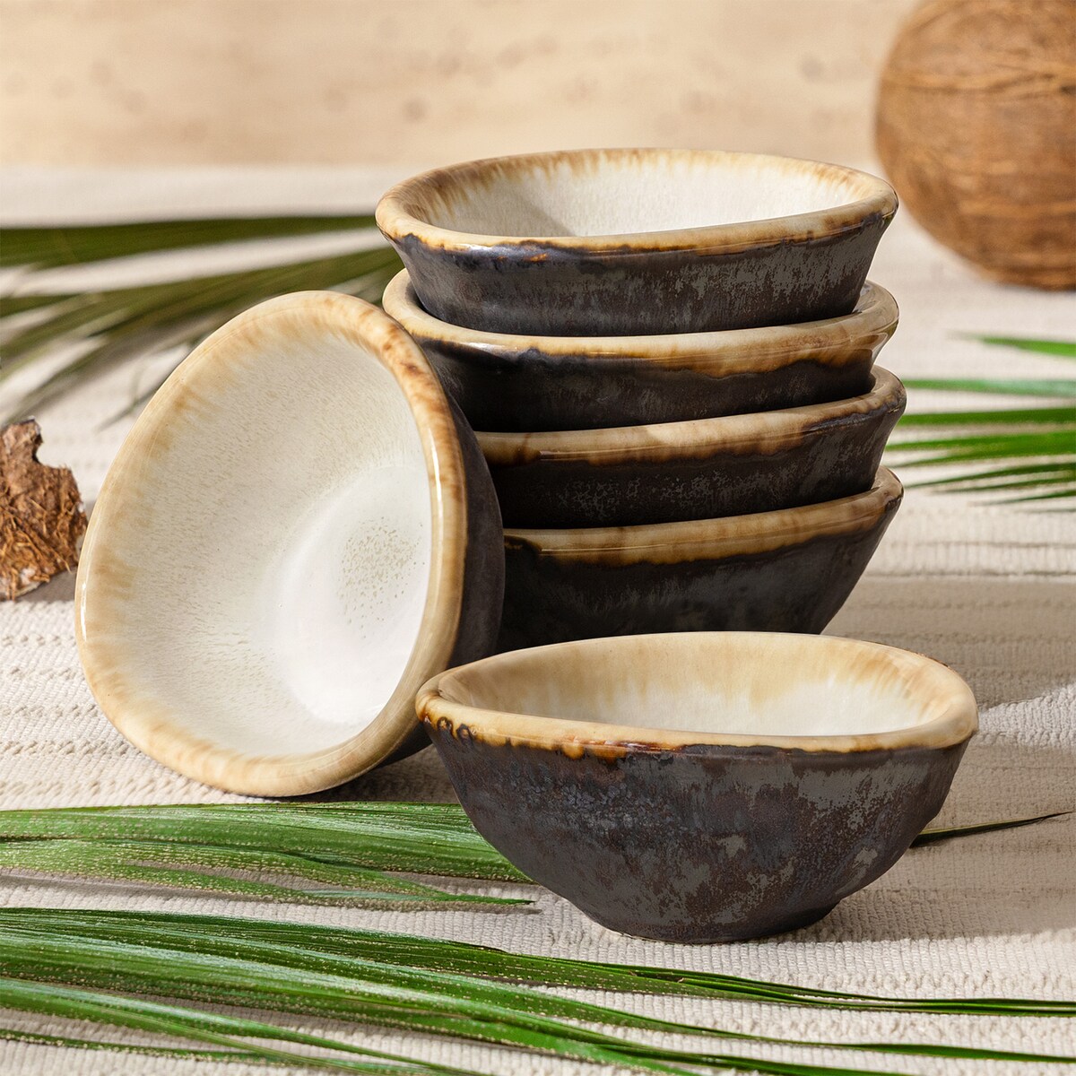 Konsimo PRIMA Miseczka na dip 6 szt., jasnobeżowy