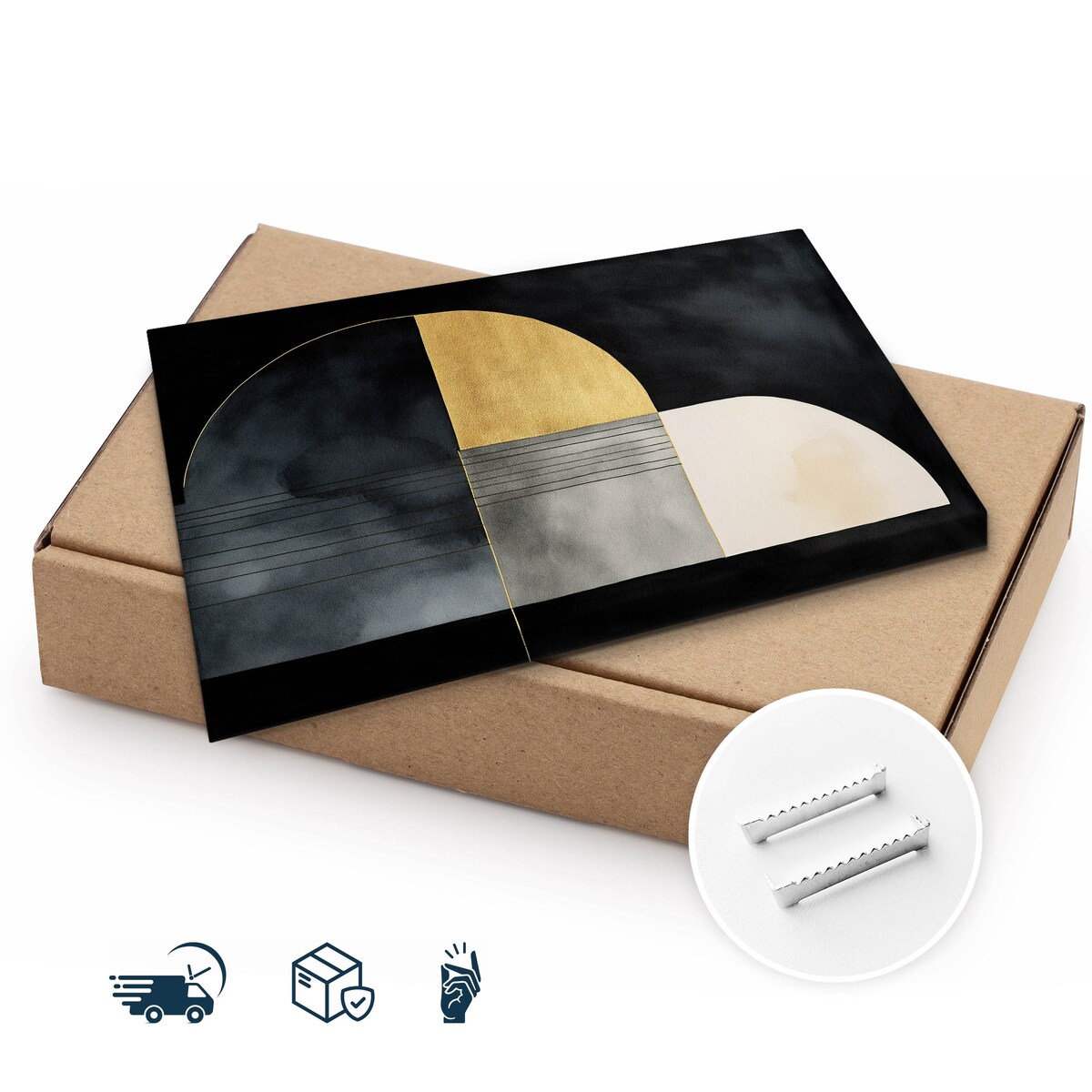 Obraz Ścienny Abstrakcyjne Kształty Boho Glamour Styl Nowoczesny 70x50cm