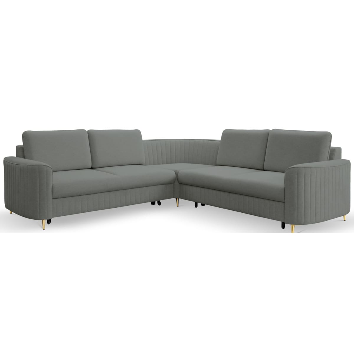 Narożnik z funkcją spania i pojemnikiem na pościel LOREN, grafitowy