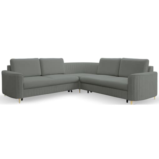 Narożnik z funkcją spania i pojemnikiem na pościel LOREN, grafitowy