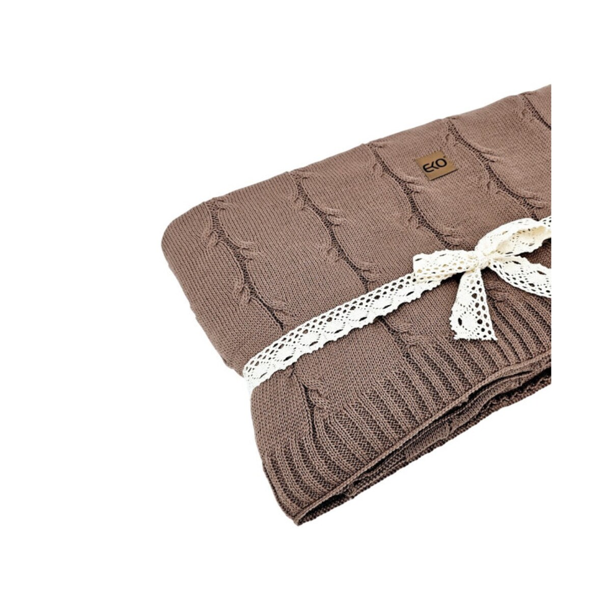 Koc dzianinowy Bawełna+Kaszmir 150x200 cm – ROMA CHOCOLATE