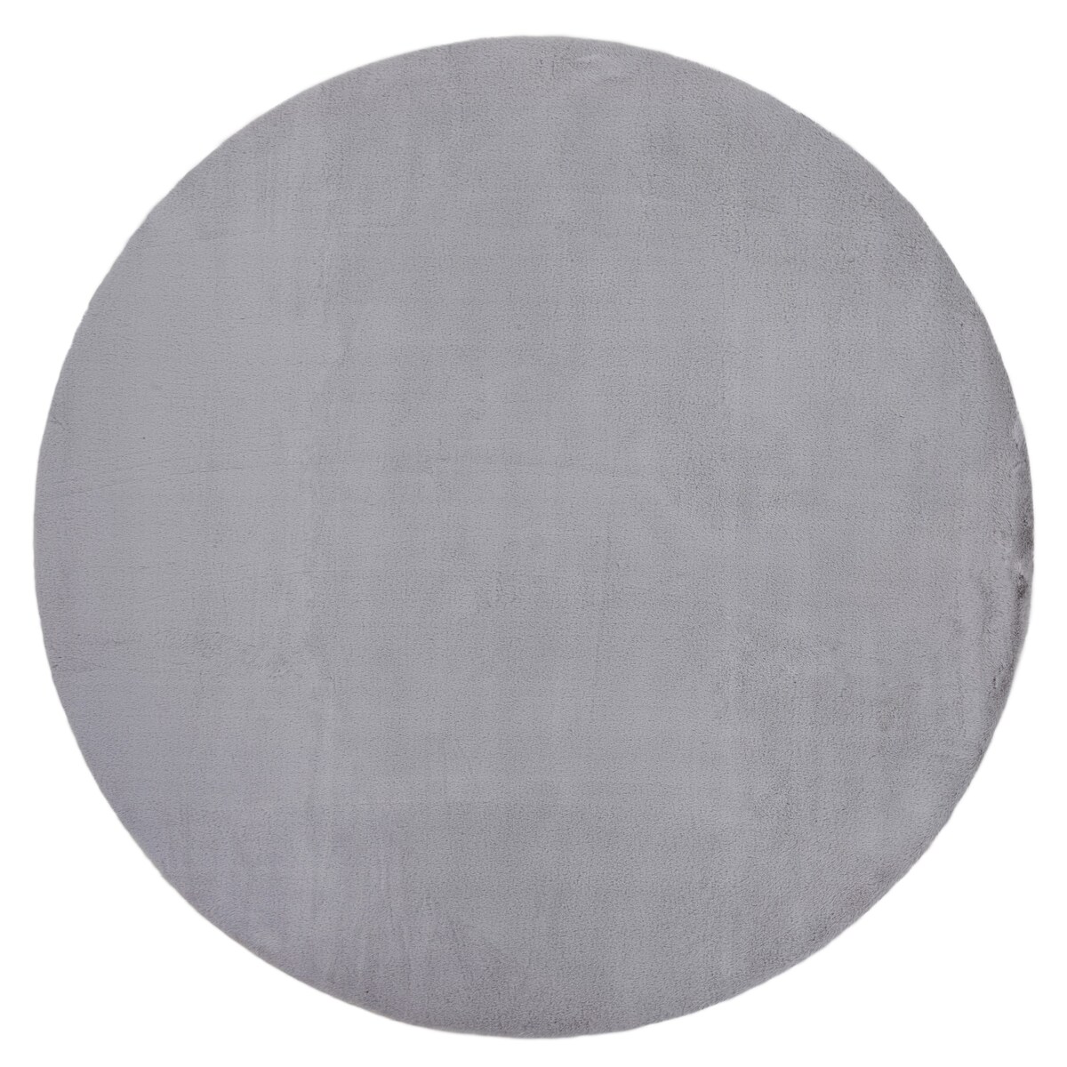 Dywan BUNNY koło srebrny IMITACJA FUTRA koło 80 cm