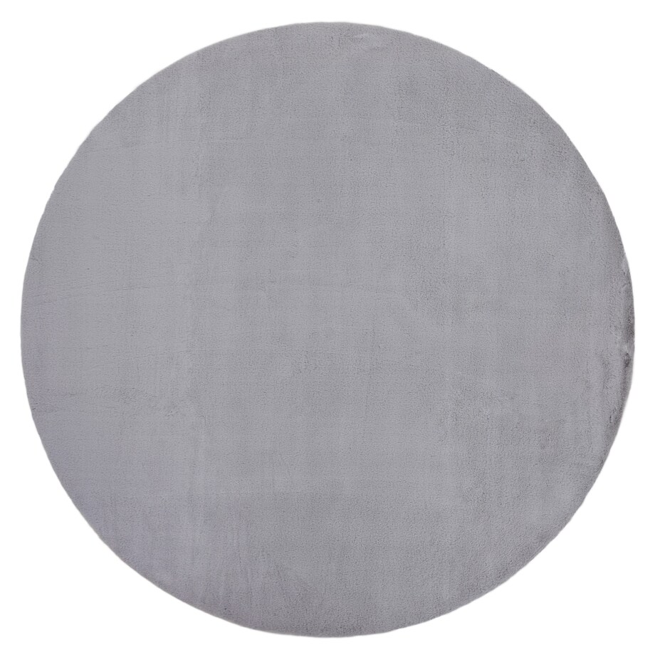 Dywan BUNNY koło srebrny IMITACJA FUTRA koło 80 cm