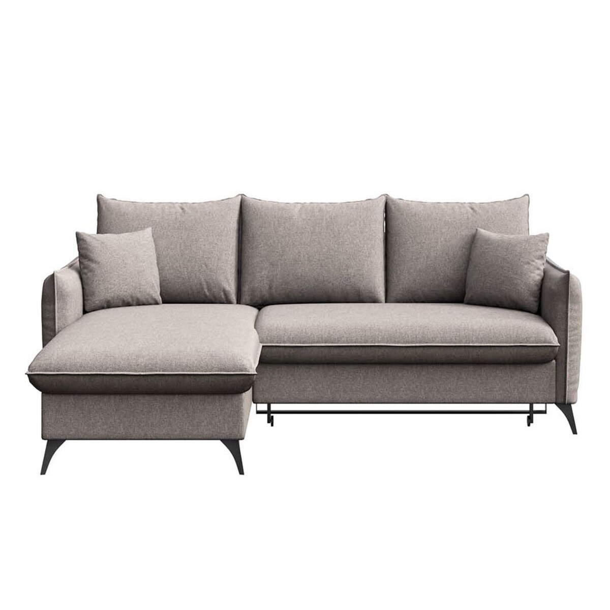 Brim Sofa narożna lewa z funkcją spania i pojemnikiem lewa szara