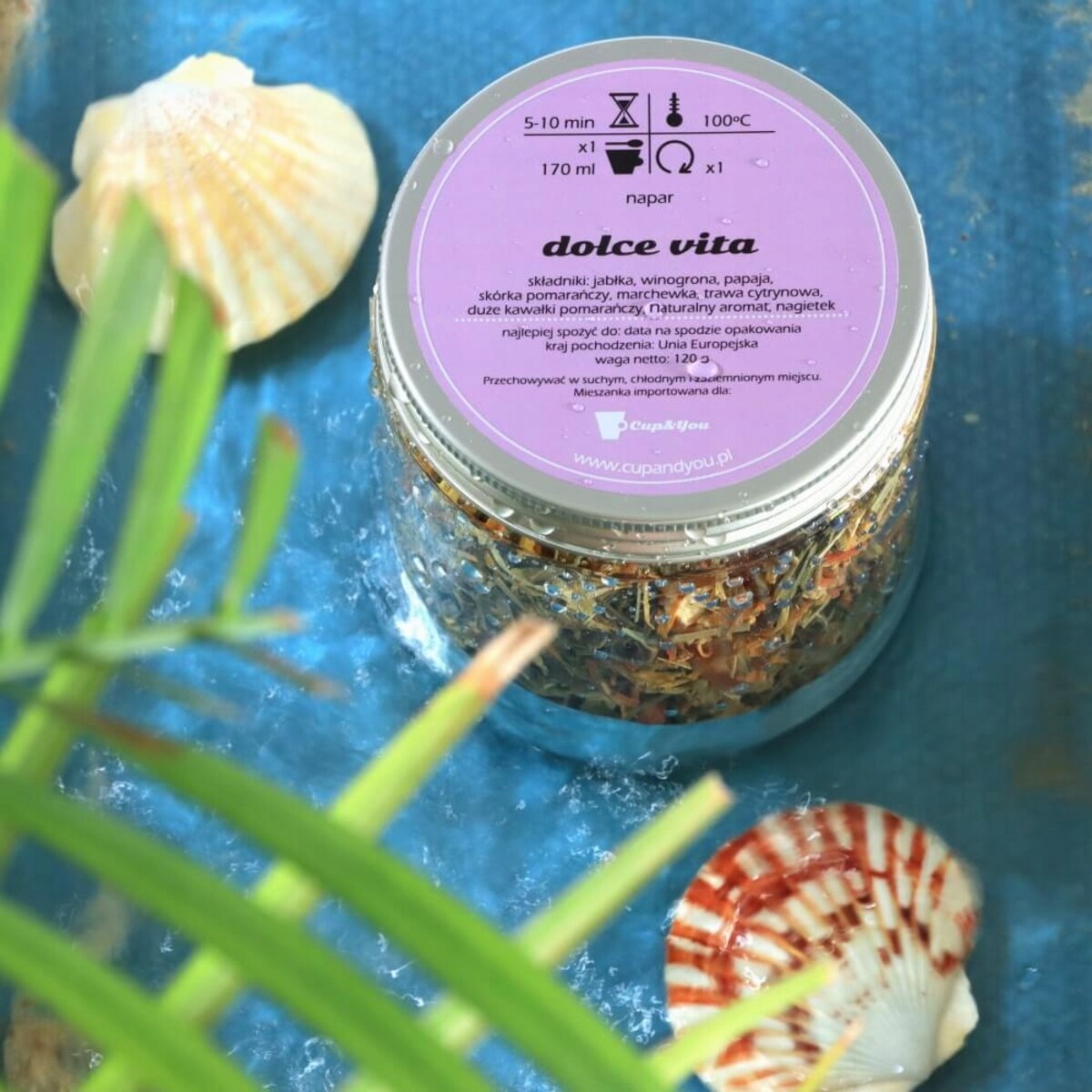 Herbata owocowa DOLCE VITA o smaku grejpfruta z pomarańczą PREMIUM Cup&You - herbata liściasta sypana mieszanka napar susz - gotowa na prezent upominek