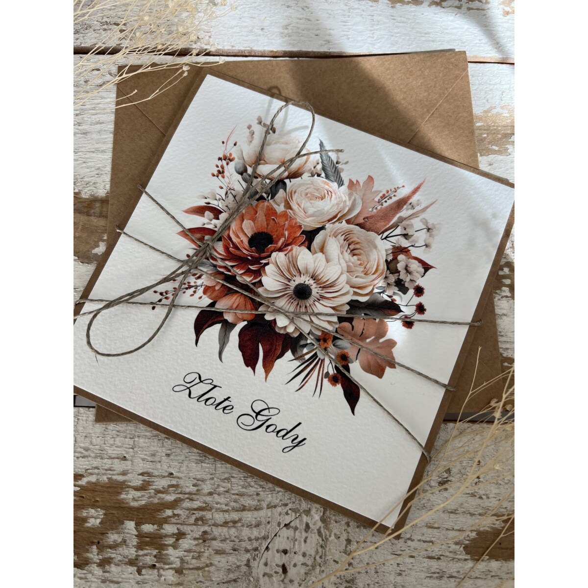 Wyjątkowa ręcznie robiona kartka życzenia z okazji 50. rocznicy ślubu - pięćdziesiąta rocznica ślubu - pomysł na prezent na złote gody