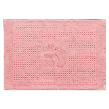 Dywanik łazienkowy 50x70 Stopki, 100% bawełna, kolor ciemny róż