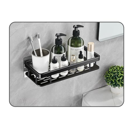Półka Łazienkowa pod prysznic 2 Sztuki, Czarna