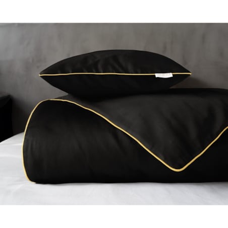 Pościel Pure z Makosatyny bawełnianej 160x200 Czarna Premium