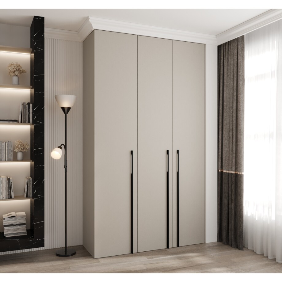 Szafa trzydrzwiowa Como 3 140 gł.50 kaszmir+czarny