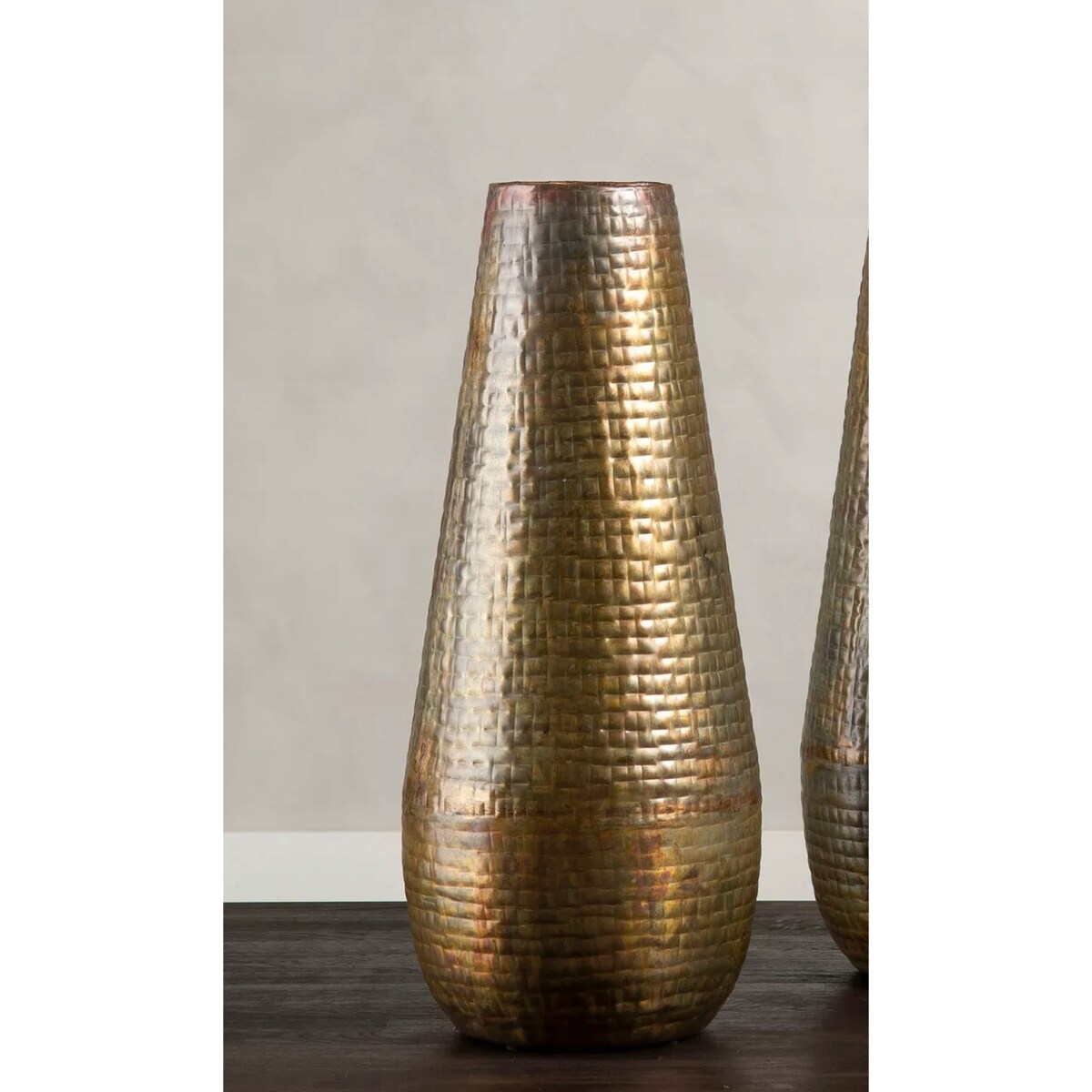 WAZON PODŁOGOWY WYSOKI DUŻY 56cm ZŁOTY NA GAŁĘZIE TRAWĘ DO SALONU DOMU