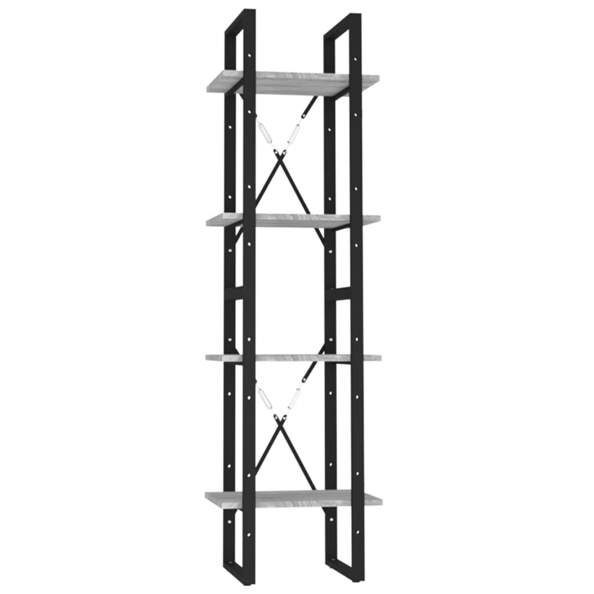 vidaXL Regał na książki z 4 półkami, szary dąb sonoma, 40x30x140 cm