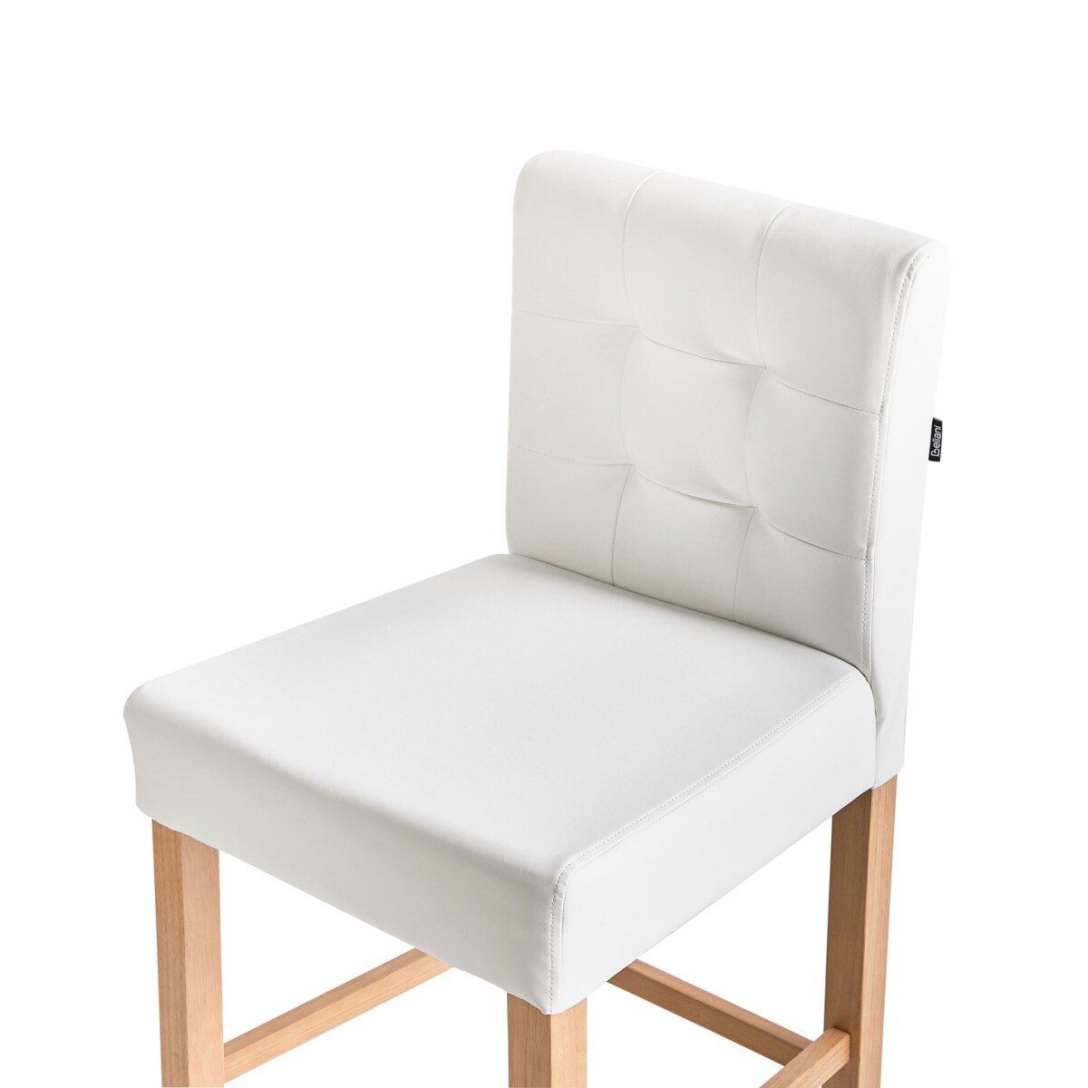 Zestaw 2 krzeseł barowych MADISON Ekoskóra Złamana biel