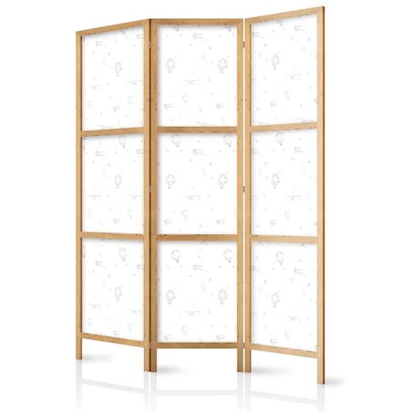 Parawan japoński Dla dzieci 135x172 cm 3-częściowy czarny