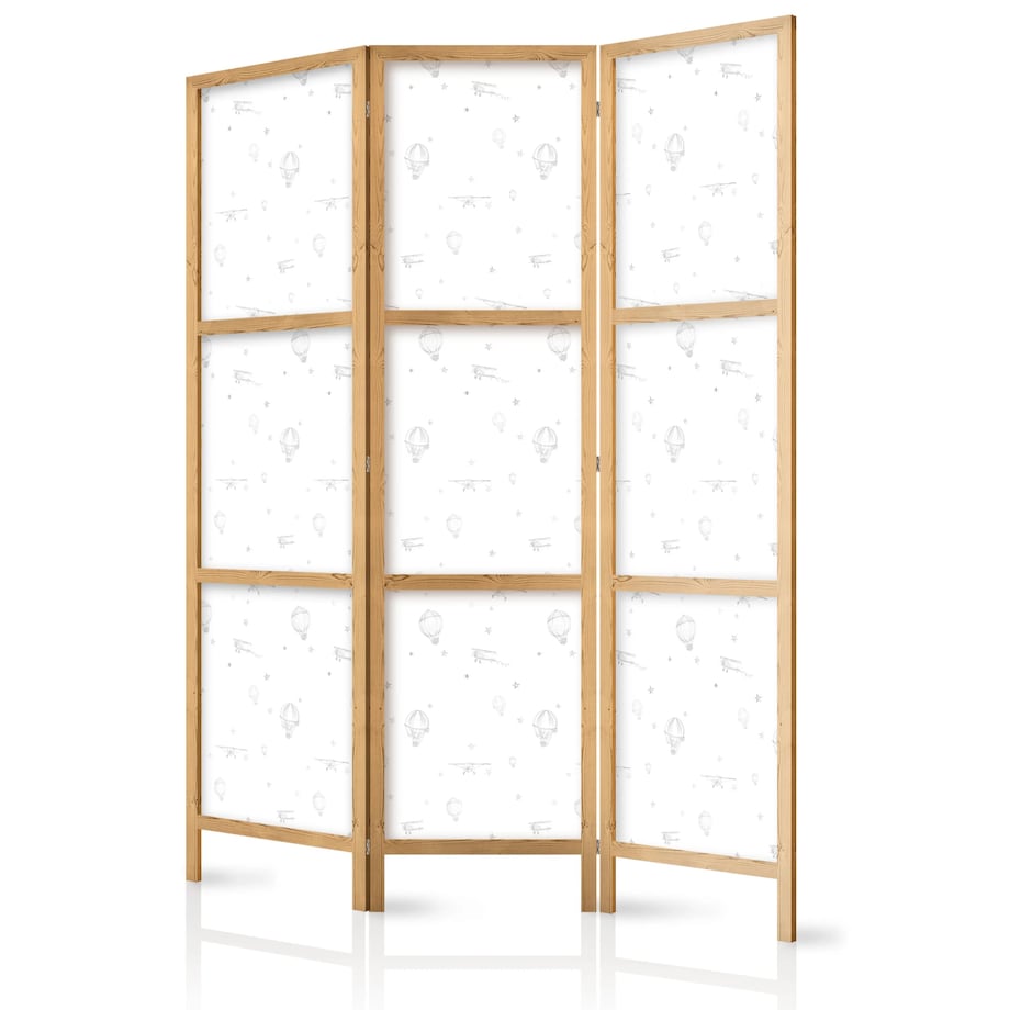 Parawan japoński Dla dzieci 135x172 cm 3-częściowy czarny