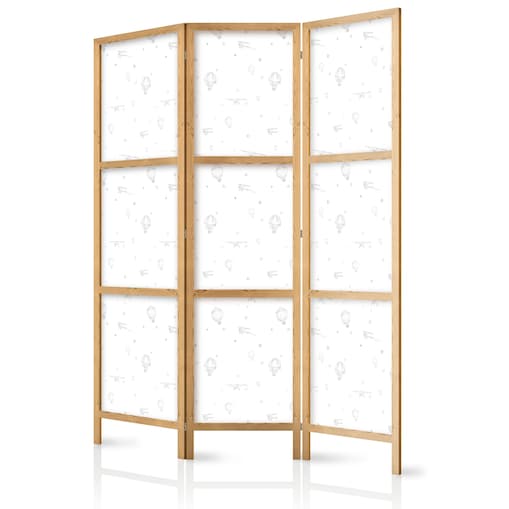 Parawan japoński Dla dzieci 135x172 cm 3-częściowy czarny