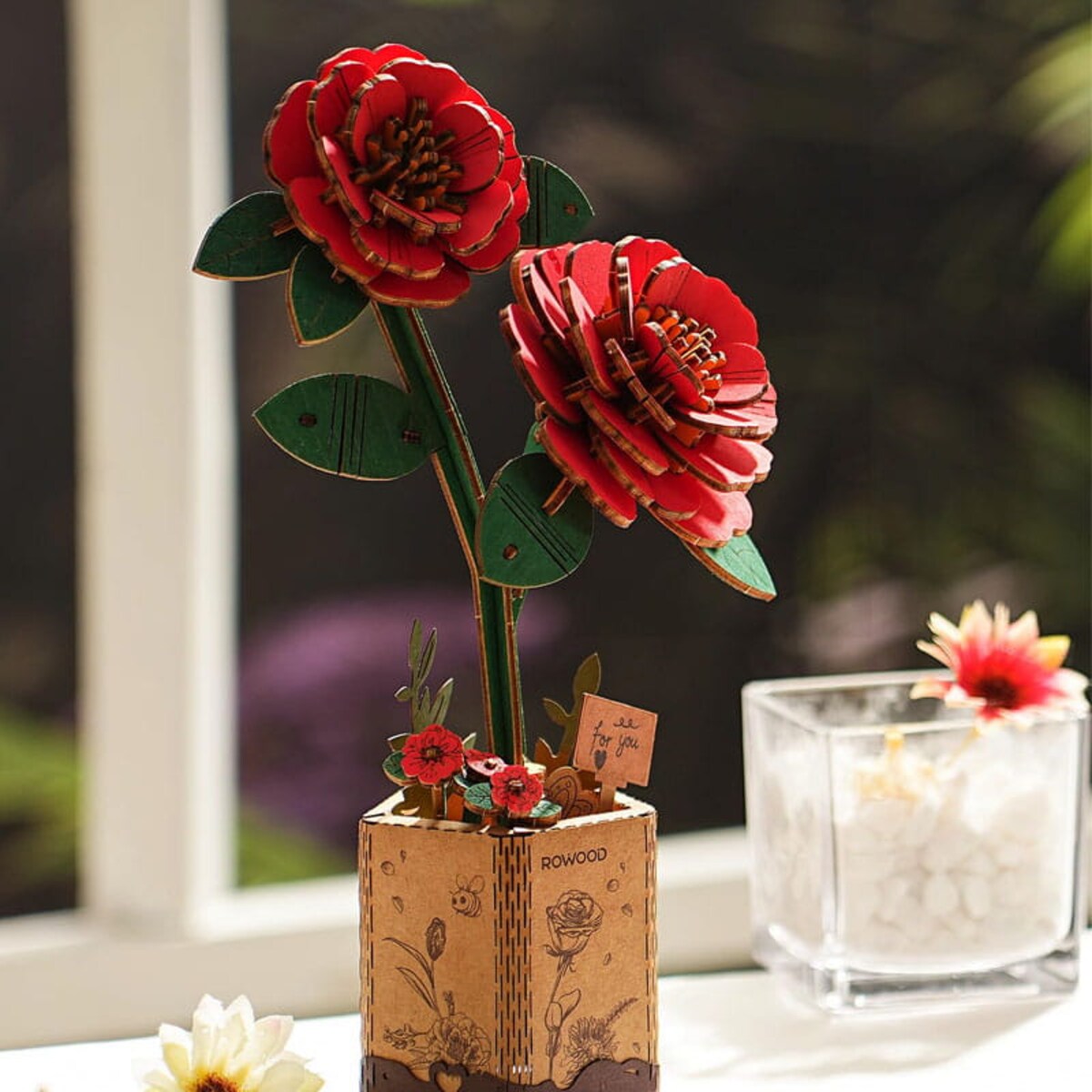 Czerwona kamelia DIY - kwiaty Robotime