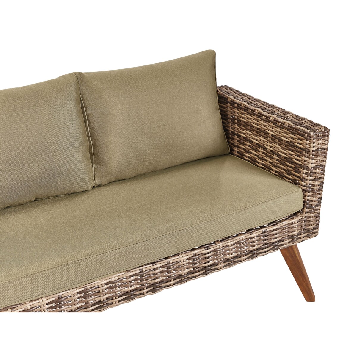 Zestaw ogrodowy ze stolikiem dla 4 osób VITTORIA Technorattan Oliwkowy